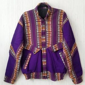 Guatemalan Vintage Patchwork Bomber Jacket Medium